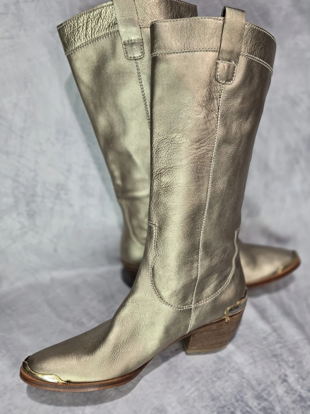 Metallic Gold Over-The-Knee Boots